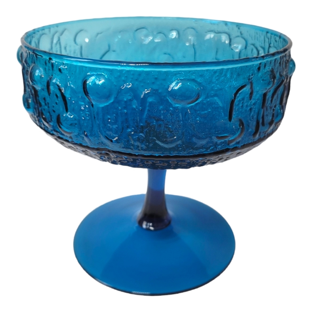 Stelvia glass Italy Wayne Husted design footed compote bowl XL